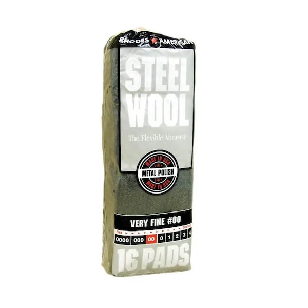 Homax No 00 Rhodes American Steel Wool Pad Very-Fine, PK 16 106602-06 - main
